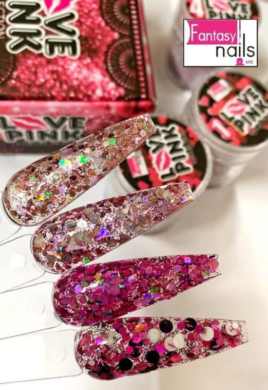 COLECCION ACRILICOS LOVE PINK FANTASY NAILS